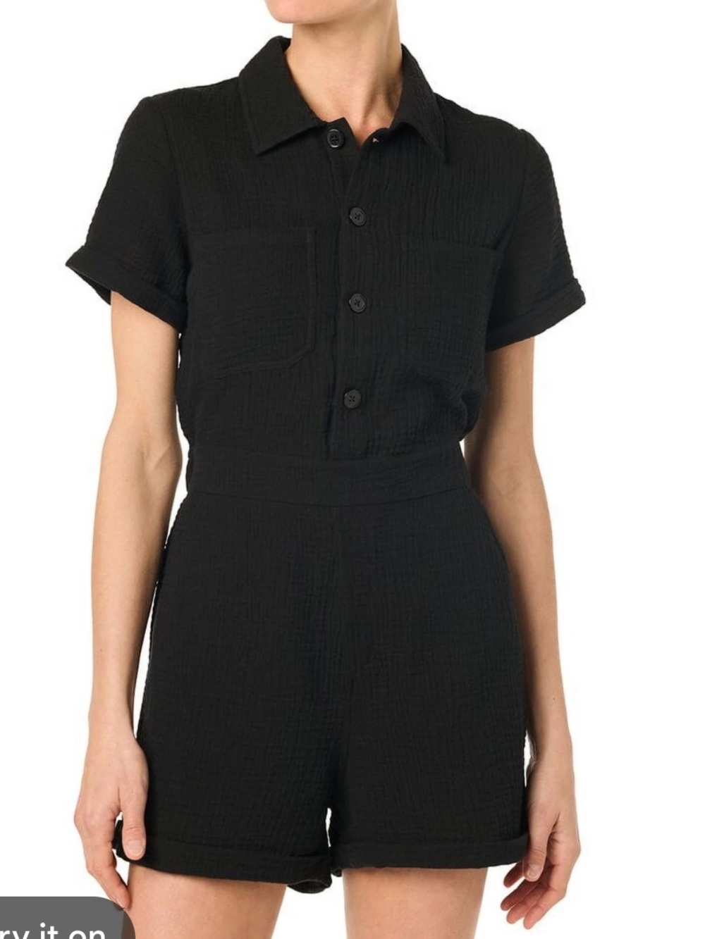 Joe’s Jeans Women’s Black Collection Short Sleeve Gauze Romper M